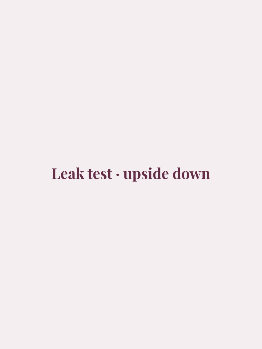 Leak test · upside down